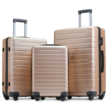 Merax Travelhouse 3 Piece Hardside Luggage Set