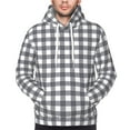thumbnail image 5 of Black And White Plaid Hoodie Men Unisex 3d Fleece Hooded Sweatshirt Large, 5 of 7