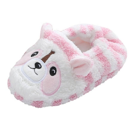 

ZMHEGW Baby Shoes Childrens Girl Cotton Slippers Cute Stereoscopic Cartoon Animals Warm Indoor Non Slip Cotton Slippers For Kids