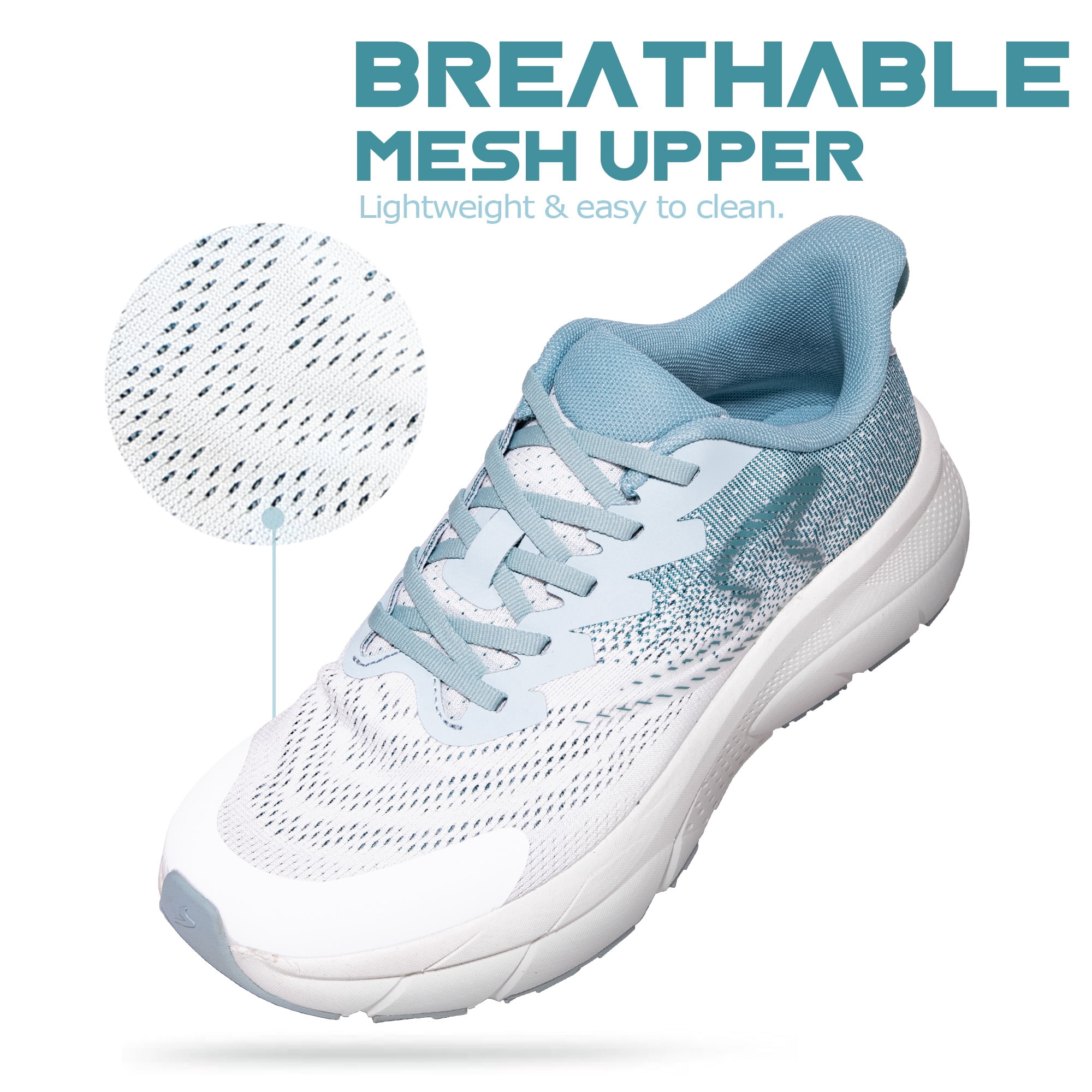 Men’s Lightweight Running Shoes Women's Stylish Athletic Sneakers for Walking Workout Gym Tennis Cross-Training White Navy Size 8