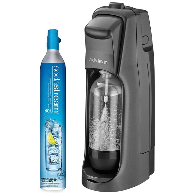SodaStream Fuente de agua con gas, kit con cilindro de 60 l, negro