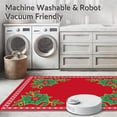 thumbnail image 5 of ODIKA 4'x6' Machine Washable Non-Slip Area Rug, Festive Holly Wreath with Snowflake Border Design High Traffic Rug, Red, 605900, 5 of 5