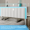 thumbnail image 6 of Full Size Led Bed Frame with 1 Type-C&1 USB Port&LED Lights Modern Faux Leather Upholstered Platform Bed Frame with Adjustable Headboard&4 Storage Drawers, White, 6 of 6