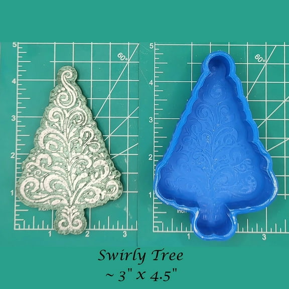 Swirly Christmas Tree Silicone Freshie Mold