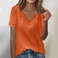 thumbnail image 1 of BVOFAR Womens Summer V Neck Shirts 2025 Short Sleeve Texture T-Shirts Solid Color Casual Comfy Tops, 1 of 6
