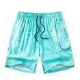 thumbnail image 1 of Pantalones cortos de cintura elástica con estampado y teñido para hombres Pantalones de playa de cinco puntos de secado rápido Pompotops oipoqjl41219, 1 of 8