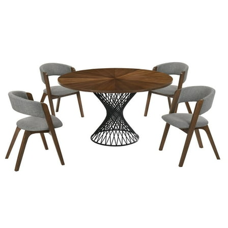 Cirque Rowan 5 Piece Walnut Dining Set