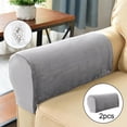 thumbnail image 7 of Velvet Sofa Armrest Covers Polyester Arm Covers Couch Armchair Slipcovers with Pins Anti-Slip Washable Detachable -, 7 of 7