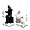 thumbnail image 3 of Ceramic Bookend Desktop Ornament Reading Couple Set, Anti-Slip Ceramic Base Elegant Durable Decor for Study Office Bookshelf Bedside Table Dining Room Countertops Housewarming Birthday Gift, 3 of 7