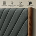 thumbnail image 3 of Acacia Astoria Upholstered Bed Frame with Headboard, Contemporary Signature High Headboard Wood Bed, 3 of 9