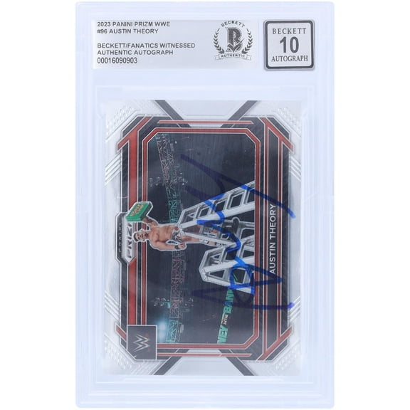 Austin Theory WWE Autographed 2023 Panini Prizm #96 Beckett Fanatics Witnessed Authenticated 10 Card - Fanatics Authentic Certified