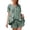 Green, variant on Women Gingham Set 2 Piece Cotton Lounge Sets Puff Sleeve Ruffle Babydoll Shirt Shorts Summer Outfits