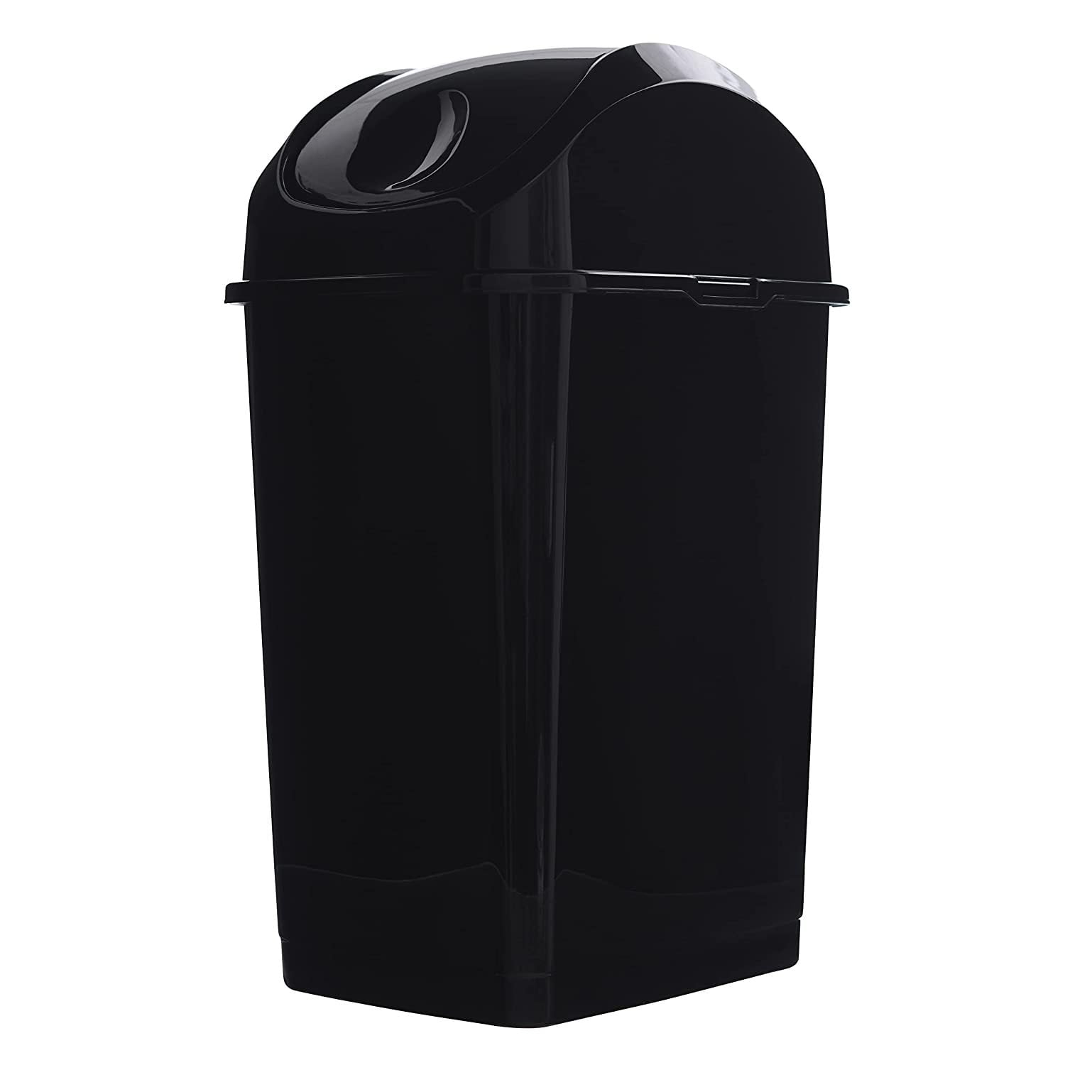 HElectQRIN Small 2.5 Gallon Plastic Trash Can with Swing Top Lid, Waste