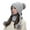 Gray, variant on 2Pcs/Set Womens Winter Knit Beanie Hat and Scarf Set Girls Cute Slouchy Thick Fleece Lined Ski Hat Warm Skull Cap with Pom