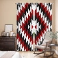 thumbnail image 3 of Red Aztec Kitchen Curtains 84 Inch Length, Black White Southwest Vintage Abstract Geometric Grommet Top Bedroom Living Room Curtains, Light Filtering Cafe Curtain Drapes 2 Panels Set 84''x84'', 3 of 9