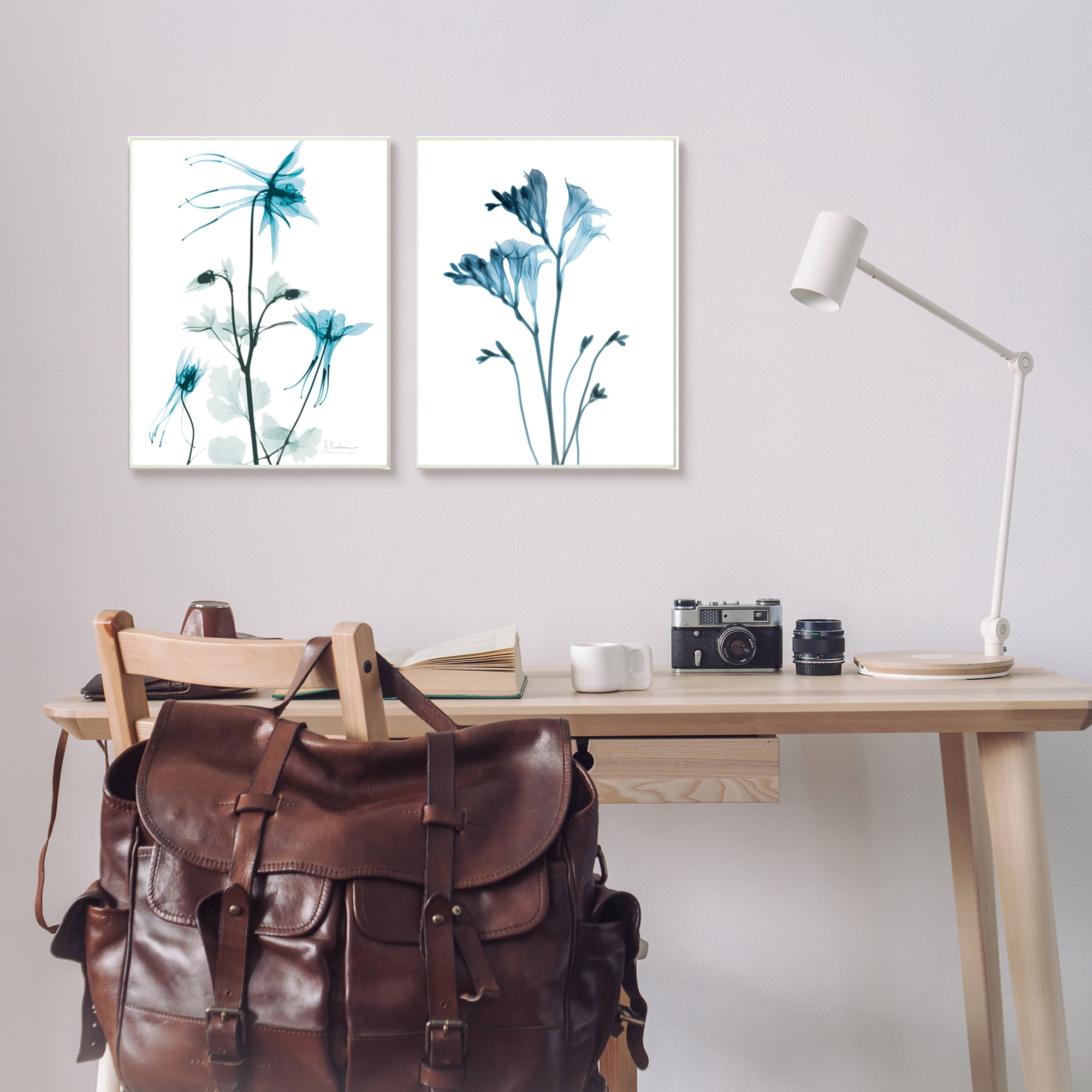 Stupell Industries Beautiful Minimalist Blue Flower Plant Stem Photograph, 13 x 19, Design by Albert Koetsier