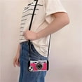 thumbnail image 4 of Funda para iPhone 14 Plus, bonita funda con cámara vintage 3D y cordón ajustable para el hombro, funda de silicona única y genial para PC, para niñas y mujeres, color rosa y rojo., 4 of 7