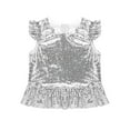 thumbnail image 3 of iEFiEL Kids Girls Mermaid Costume Sparkly Sequins Peplum Tops for Carnival Birthday Theme Party Silver 4, 3 of 7