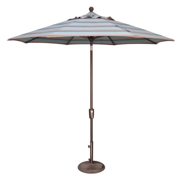 Push Button Market Umbrella, Gateway Mist Stripe