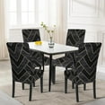 thumbnail image 2 of Dining Room Chair Covers Set of 4, Stretch Printed Parsons Chair Slipcovers Super Fit Removable Washable Striped Kitchen Chair Protector Cover for Dining Room, Hotel, Ceremony, 2 of 6