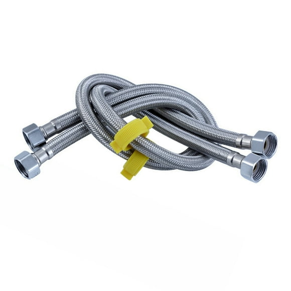 2 Pcs 60cm Water Heater Hose Connector Flexible Braided Aluminum Alloy Durable Pipe Replacement Water Heater Kit