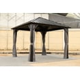 thumbnail image 2 of 10x10FT Outdoor Permanent Hardtop Gazebo with Aluminum Frame & Steel Roof Canopy - Weatherproof All-Season Patio Shelter with Drainage System & Mosquito-Blocking Mesh for Backyard, 2 of 9