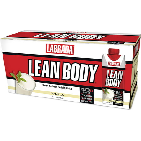 Labrada Lean Body Ready to Drink Protein Shakes, Vanilla, 40g Protein, 17 Fl Oz, 12 Ct