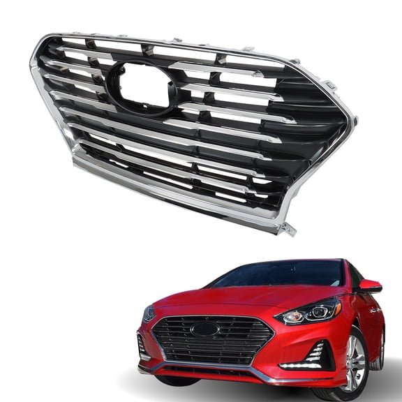 Genrics Front Bumper Grille Chrome Grill Replacement For 2018 2019 2020 Hyundai Sonata