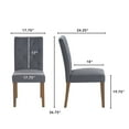 thumbnail image 4 of Finch Westport Tufted Armless Dining Side Chairs, Cottage Gray (Set of 2), 4 of 13