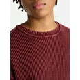 thumbnail image 4 of No Boundaries Ribbed Crewneck Sweater with Long Sleeves, Men's XS-3XL, 4 of 5
