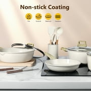 GIPP 22pcs Kitchen Cookware Sets, Ceramic Nonstick Pots and Pans Set,Dishwasher Safe Induction Cookware