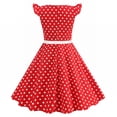 thumbnail image 6 of XXWXYD Kids 1950s Dresses Girls Vintag𝖾 50s Style PolkaDot Retro Rockabilly Par𝗍y Swing Dress Belt Included Costum𝖾 Themed Dance Flared Skirt Outfit Occasion, 6 of 9