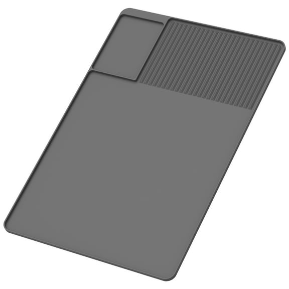 Silicone Coffee Mat,24''x16'' Coffee Bar Mat with Dish Drying Mat for Kitchen Countertops,Coffee Bar Accessories Fit Under Coffee Maker Coffee Machine Coffee Pot Espresso Machine Dish Rack