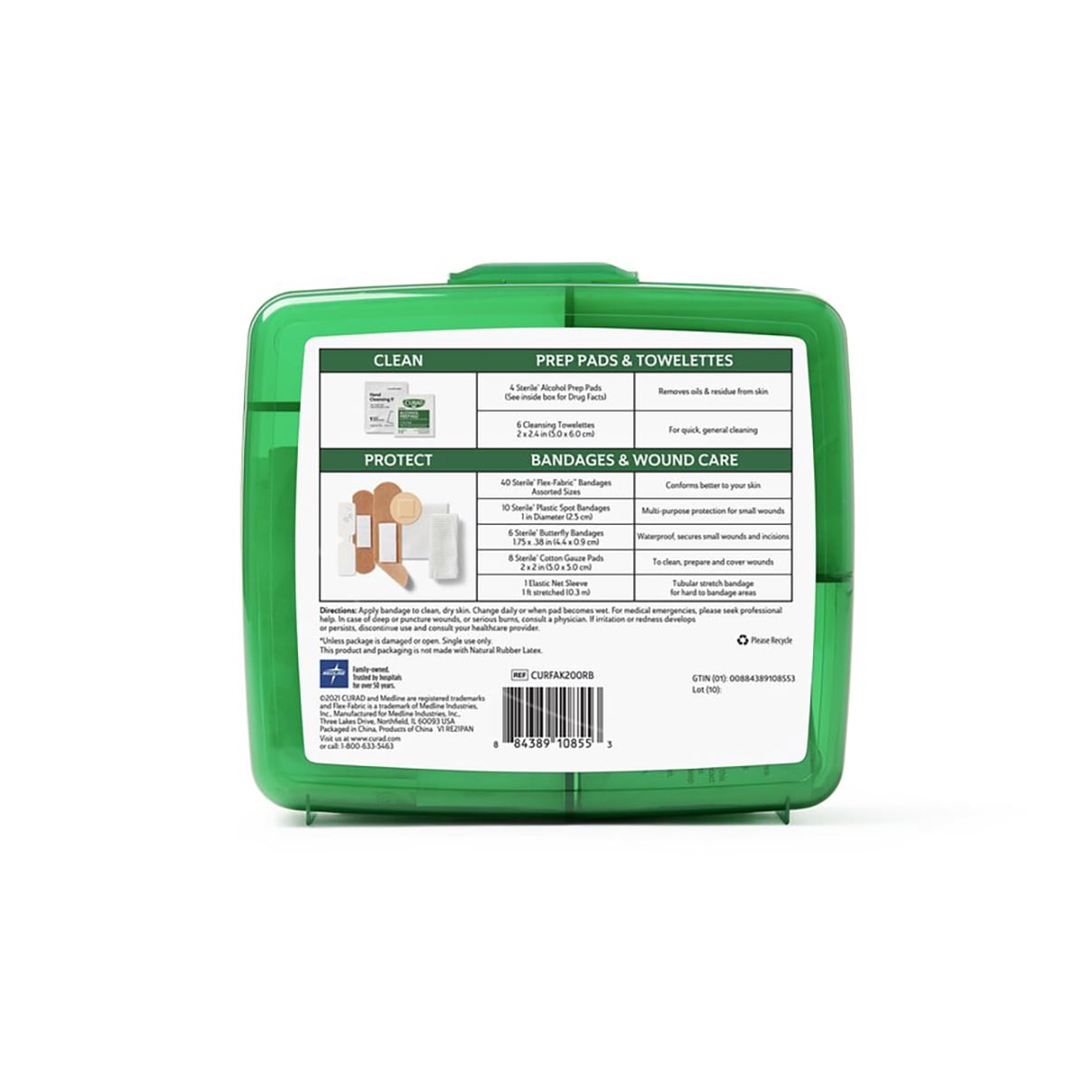 CURAD Compact 75 Piece First Aid Kit, 6 Count