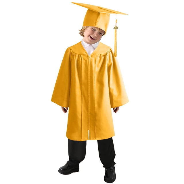 Toddler Kindergarten Graduation Cap and Gown with Tassel Gold Cap and Gown Kids Ceremony Party Gift
