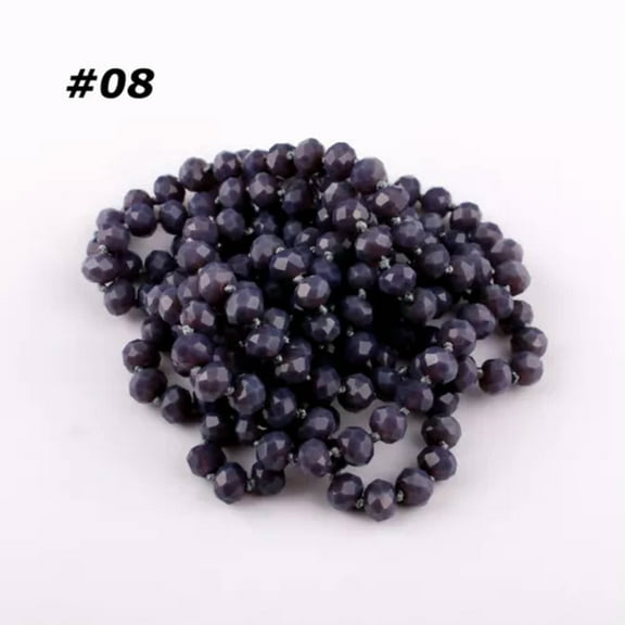 60" Roundell Glass Beaded Layering Long Necklace with Hand Knotted Women Jewelry