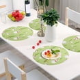 thumbnail image 6 of GZHJMY Christmas Snowman Round Placemats Set of 6, Non-Slip PVC Table Mats Washable Heat Resistant Place Mats for Kitchen Dining Table Christmas Home Decor, 15.4 Inch Table Mat, 6 of 7