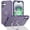 Purple, variant on Mynvo Lightweight Case for iPhone 16 with Ring Holder Kickstand, Support Wireless Charging Rugged Heavy Duty Durable Cover Case for Women Men, Black
