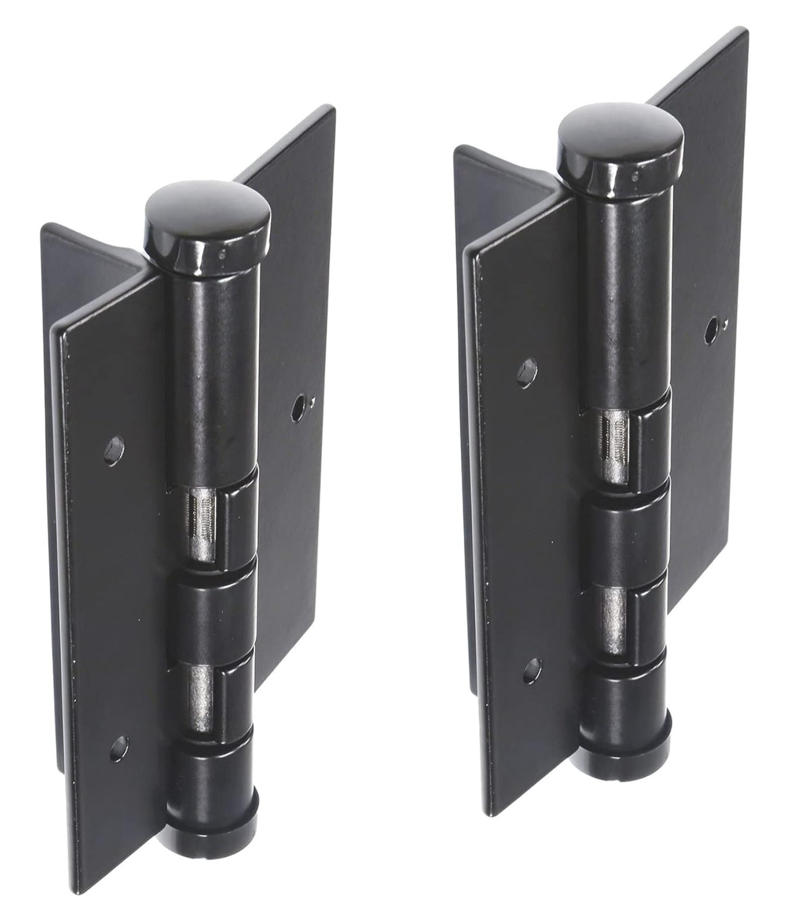 Aluminum Gate Hinges Self-Closing - Pair of 5 Inch Black Hinges for Aluminum, Vinyl, Wood & Iron Fences - Heavy Duty Spring Loaded Gate Hardware