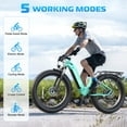 thumbnail image 4 of Gocio 26" Fat Tire Electric Mountain Bike for Adults, 1350W Peak Motor, 48V 15Ah (720Wh) Removable Battery, 22 Mph, 7-Speed Off-Road Ebike, UL2849 Certified, 4 of 12