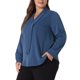 thumbnail image 4 of Camisa de chiffon de manga larga con cuello en V y lazo para mujeres de tallas grandes Agnes Orinda 1X azul, 4 of 6