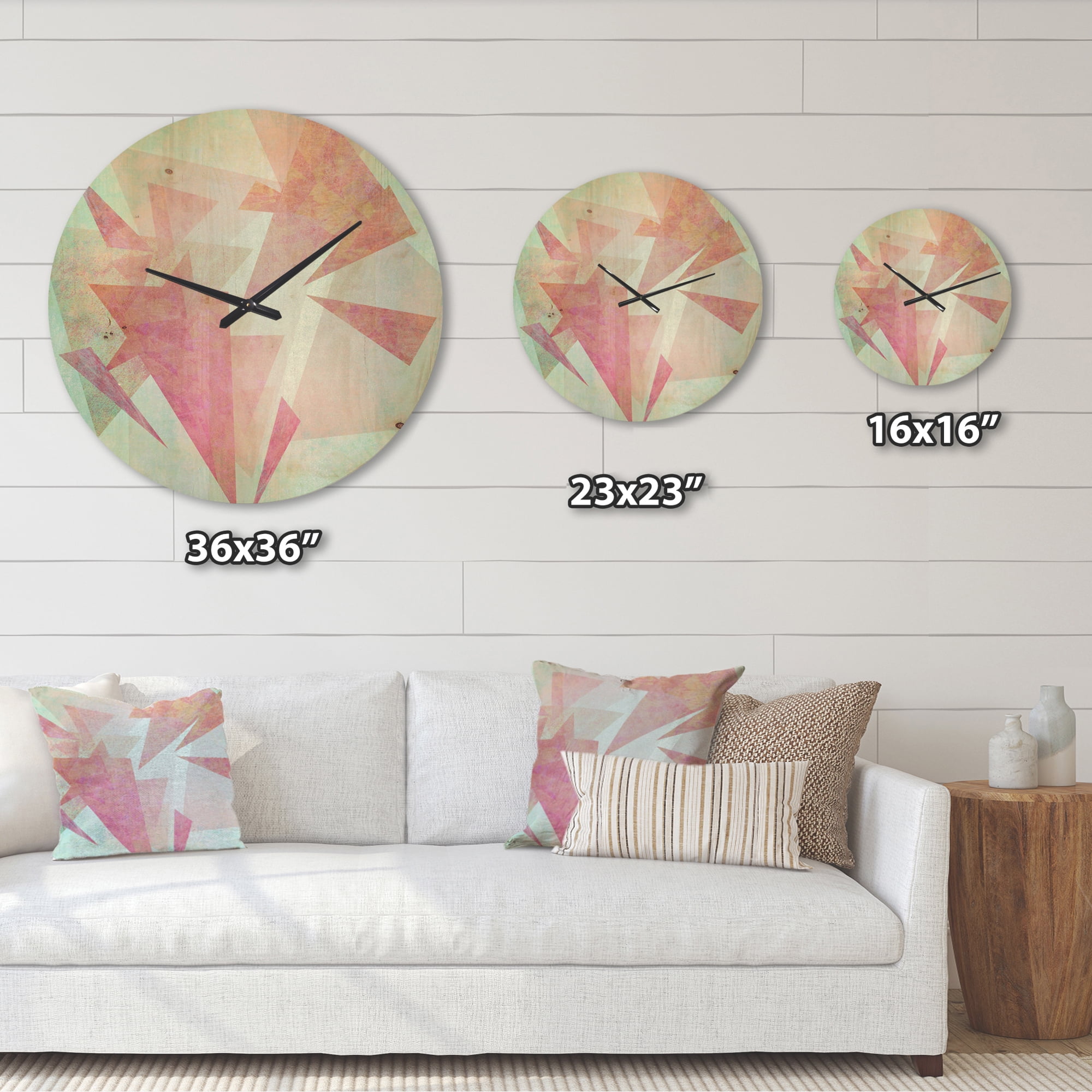 Designart 'Traditional Triangular ' Farmhouse Wood Wall Clock