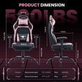 thumbnail image 3 of JONPONY Big and Tall 500LBS Ergonomic Gaming Chair, Gamer Chair PU Leather with Footrest and Lumbar Support, High Back Office Chair Support 8 Hours Long Sitting, Computer Chair,2D Armrests，Pink, 3 of 9