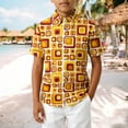 thumbnail image 2 of Little Boys Crewneck T-shirt Floral Print Button Down Hippie Short Sleeve Beach Summer Casual Tops Tees for Kid Size 7-8T, 2 of 4