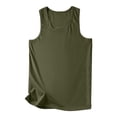 thumbnail image 5 of Women Summer Tops Women Sleeveless Summer Casual Tops O Neck Solid Color Casual Shirts Loose Fit Blouse Women's Shirts Sleeveless Tunic Loose Fit Tank Top Dresses for Clothes Woman Denim Army Green XL, 5 of 7