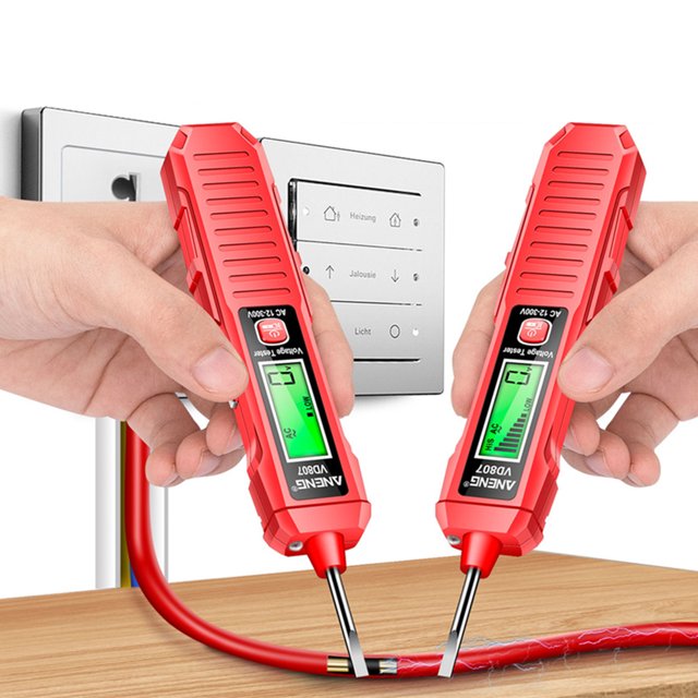 VD807 Tester de voltaje de CA Digital NCV Pen AC 12-300V Detector de voltaje Pen 50/60Hz Pantalla LED LED Liger de alambre de fuego cero Fuego de fuego