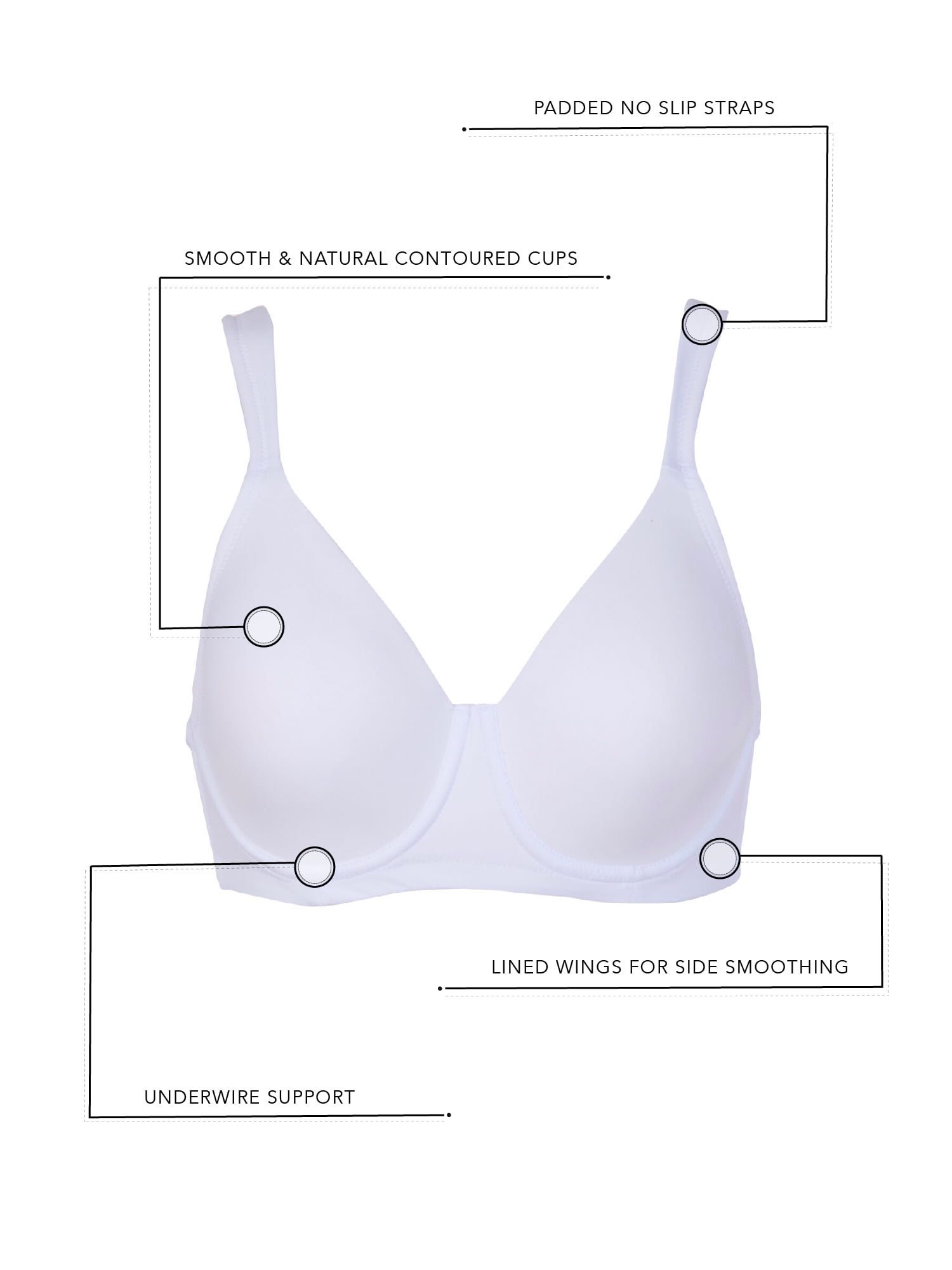 The Brigitte Full Coverage - Padded Underwire T-Shirt Bra