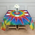 thumbnail image 3 of Colorful Rainbow Tie Dye Spiral Pattern Square Tablecloth,Waterproof Square Table Cover,Wipeable Spillproof Washable Table Cover for Home Kitchen Party Decor 42"X42"(107x107cm), 3 of 6