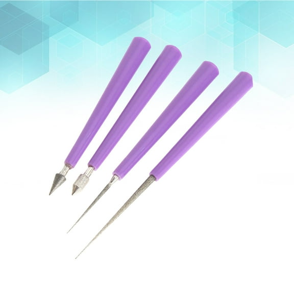 SOPOTUTU Bead Reaming Tool Needle Style Opener Emery 4PCS for Craft Making