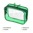 thumbnail image 4 of Uxcell 6.7"x2.4"x4.7" Clear Travel Toiletry Bags, Makeup Bags Cosmetic Pouch with Zipper Green, 4 of 5